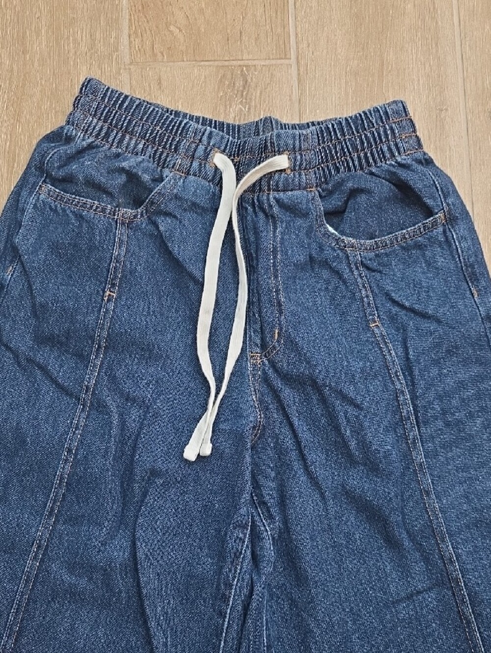 Universal Thread Dark Blue Wide Leg Drawstring Jeans - Picture 2 of 3